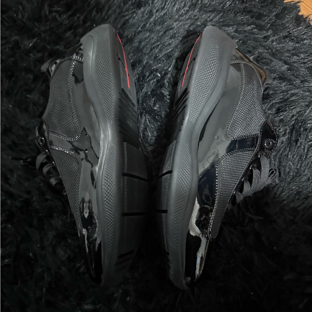 Prada Men's Glossy Black Sneakers - Picture 3 of 3